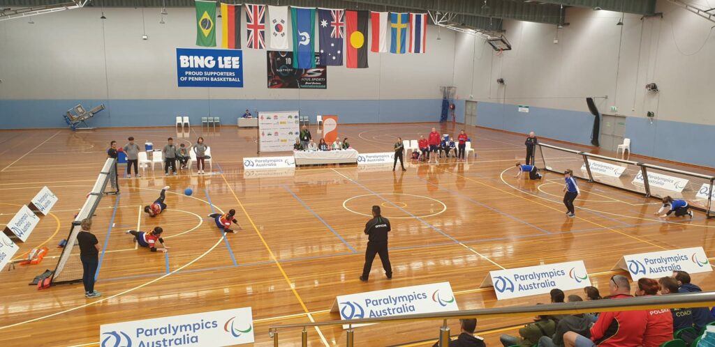 A wide shot of the 2022 IBSA Goalball Youth World Championships